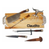 Tabla Asado Bandeja Personalizada Kit Parrilla Hacha Garra 