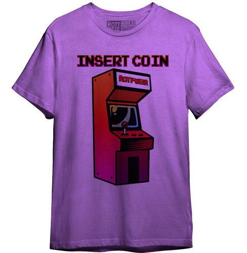 Insert Coin Maquinita Retro Arcade Playera Rott Wear