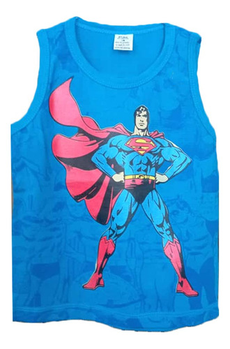 Camiseta Camisa Manga Curta Infantil Superman Algodão