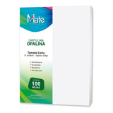 Mate | Cartulina Opalina 220 G | Tamaño Carta | 100 Hojas Color Blanco