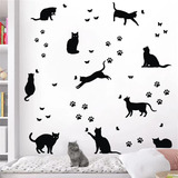 Bamsod Pegatinas De Pared De Gato Negro Para Niños, Calcoman