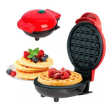 Forma Maquina De Waffles Elétrica Mini Clássico Vermelha