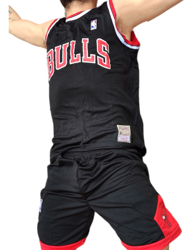 Uniforme Basquetbol Adulto Bulls Negro