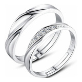 Anillos De Parejas Compromiso Plata 925 Duo Hombre + Mujer