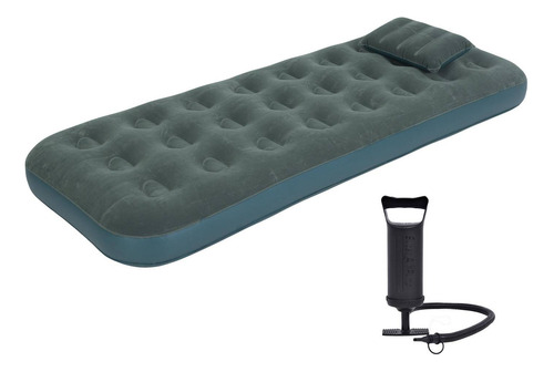 Colchon Inflable 1plaza +almohada +inflador Camping Picnic 