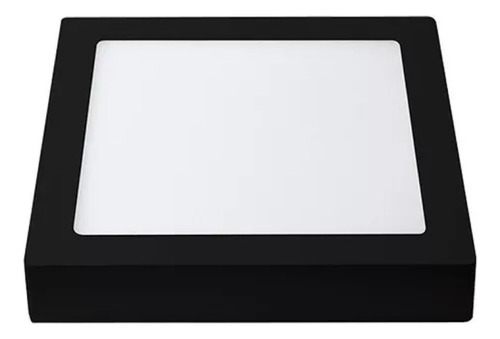 Aplique Panel Plafón Negro Led 28w Cuadrado Aluminio X 2 Uni