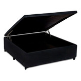 Cama Box Baú Universal Casal Suede Preto (138x35)costa Rica