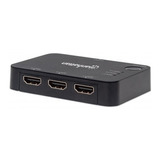 Switch De Video Manhattan 20752 Hdmi 3 Puertos Negro