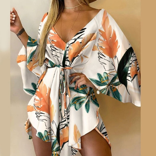  Camisão Blusão Vestido Saída Praia Golav Floral Plussize V6