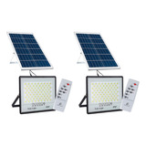 2 Piezas Reflector Led 50w Con Panel Solar Para Exterior