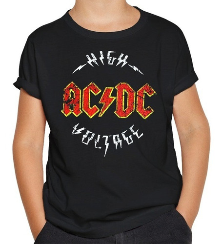 Remera Acdc Banda Diseños Niño Algodón