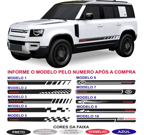 Land Rover Defender D300 Adesivos Lateral Par 2020 A 2023 