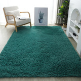 Alfombra Turquesa 200x240 Peludita Antidesliz Diana