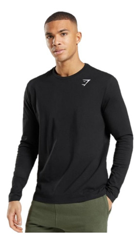 Gymshark Crest Long Sleeve T-shirt - Black
