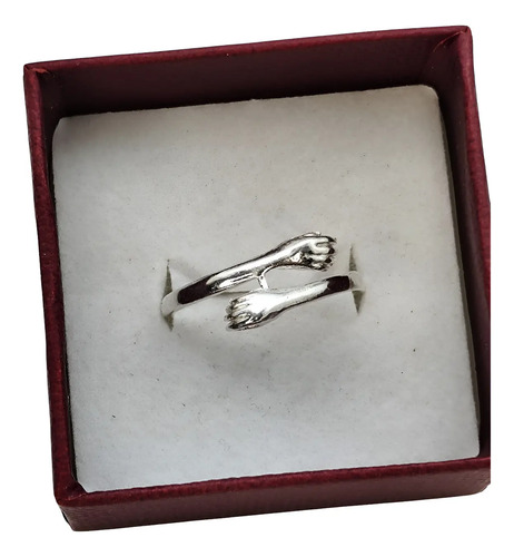 Anillo Del Abrazo Amoroso De Plata Ley 925 Hermoso Regalo