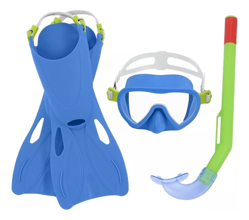 Set Natacion Infantil Snorkel Mascara Patas Rana Kit Bestway