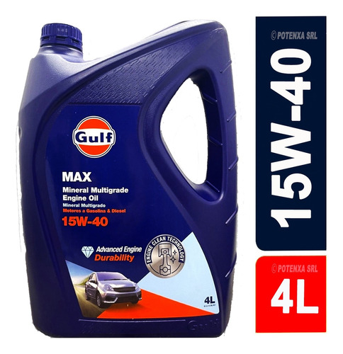 Aceite Gulf Max 15w40 De 4lts Nafta Diesel