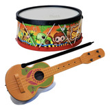 Tambor Violão Infantil Bumbo Kit 2 Brinquedo Musical