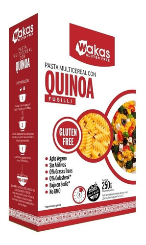 Wakas Pasta Quinoa Fusilli Multicereal 250g Sin Tacc