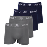 Kit 4 Cuecas Masculinas Microfibra Boxer Polo Wear Sortido