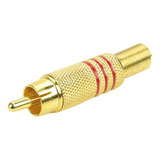 Plug Conector Rca Macho 6mm Dourado / Gold 50 Pares  100-pçs
