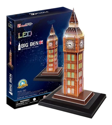 Campana Del Reloj Big Ben Puzzle 3d Con Luces