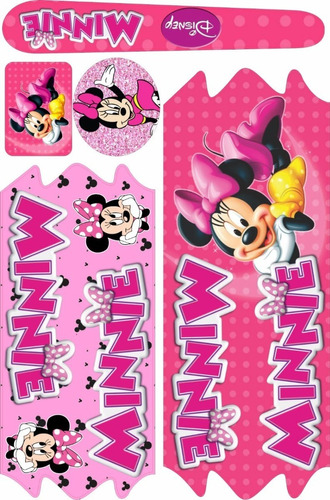 Adesivo Minnie Para Bicicleta Infantil 12/16/20/24