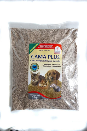 Abene Cama Plus Sustrato Biodegradable Hurón Hamster 3kg