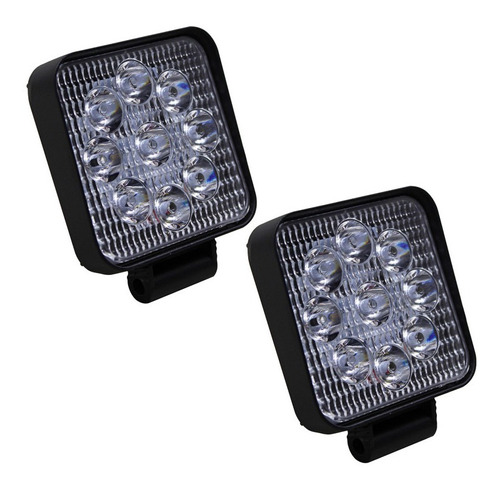 Kit Faros Led Camion 10-30v 27w 9 Leds Blanco Fija Y Estrobo