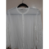 Blusa/camisa Con Mangas 3/4 Bordadas En Calado