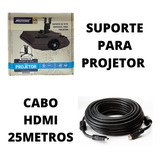 Suporte De Teto P/ Projetor - Multiproj-20 Com Cabo Hdmi 25m