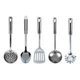 Kit Jogo 5 Peças Utensílios Talheres De Servir Para Cozinha 