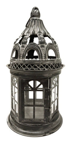 Farol Porta Vela Fanal Metalico Vintage M5 - Sheshu Home Color Gris Oscuro