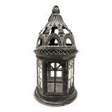 Farol Porta Vela Fanal Metalico Vintage M5 - Sheshu Home Color Gris Oscuro