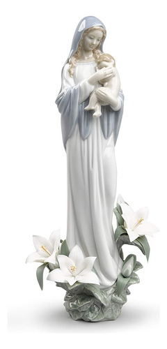 Lladró Figura De La Virgen De Las Flores. Figura De Porcelan