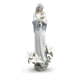 Lladró Figura De La Virgen De Las Flores. Figura De Porcelan