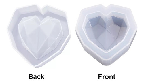 Molde De Silicona Corazón 3d Diamante Resina Pastelería