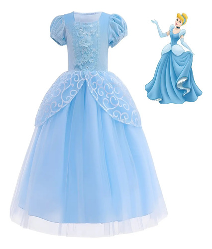 Disfraz Para Fiesta Cindirella Vestidos Niña Princesa **cenicienta**