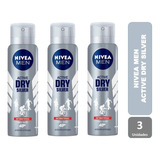 Pack X 3 Nivea Men Active Dry Silver Sp