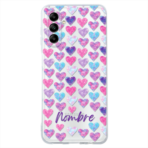 Funda Galaxy Uso Rudo Corazones Personalizada Tu Nombre