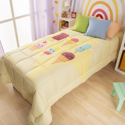 Acolchado Estampado Ice Cream 1 1/2 Plazas Infantil 