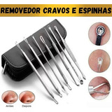 Extrator De Cravo Espinha Profissional Inox 7 Peças + Estojo