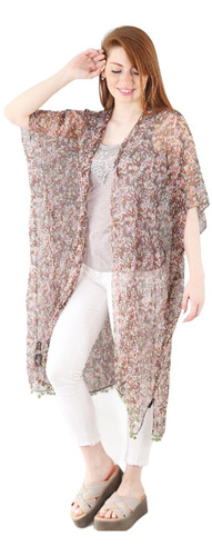 Kimono Saco Grande Suelto Estampado Largo Mujer Spiga31 3841