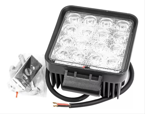 Kit 10 Farol Milha 16 Led 48w 12v/24v Quadrad Off-road 6000k