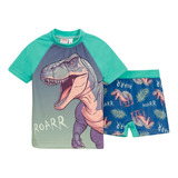 Conjunto Uv Proteccion Solar Dinosaurio Roar T-rex Pileta 