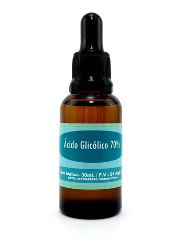 Ácido Glicólico 70% . Acné, Rejuvenecimiento, Manchas. 30 Ml