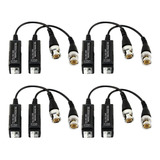 4 Unidades Balun Pasivo Hd Cctv Camara Bnc A Cable Utp Par