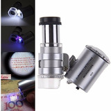Microscopio Lupa De Bolsillo Con Luz Led/uv 60x