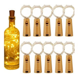 Pack 10 Luces Led Con Corcho Para Botella Decoración + Pilas