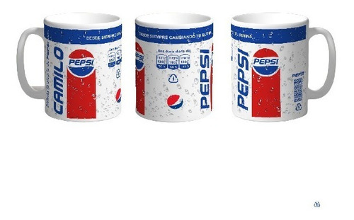 Mugs Pocillos Personalizados Pepsi Blanca Vasos Tazas